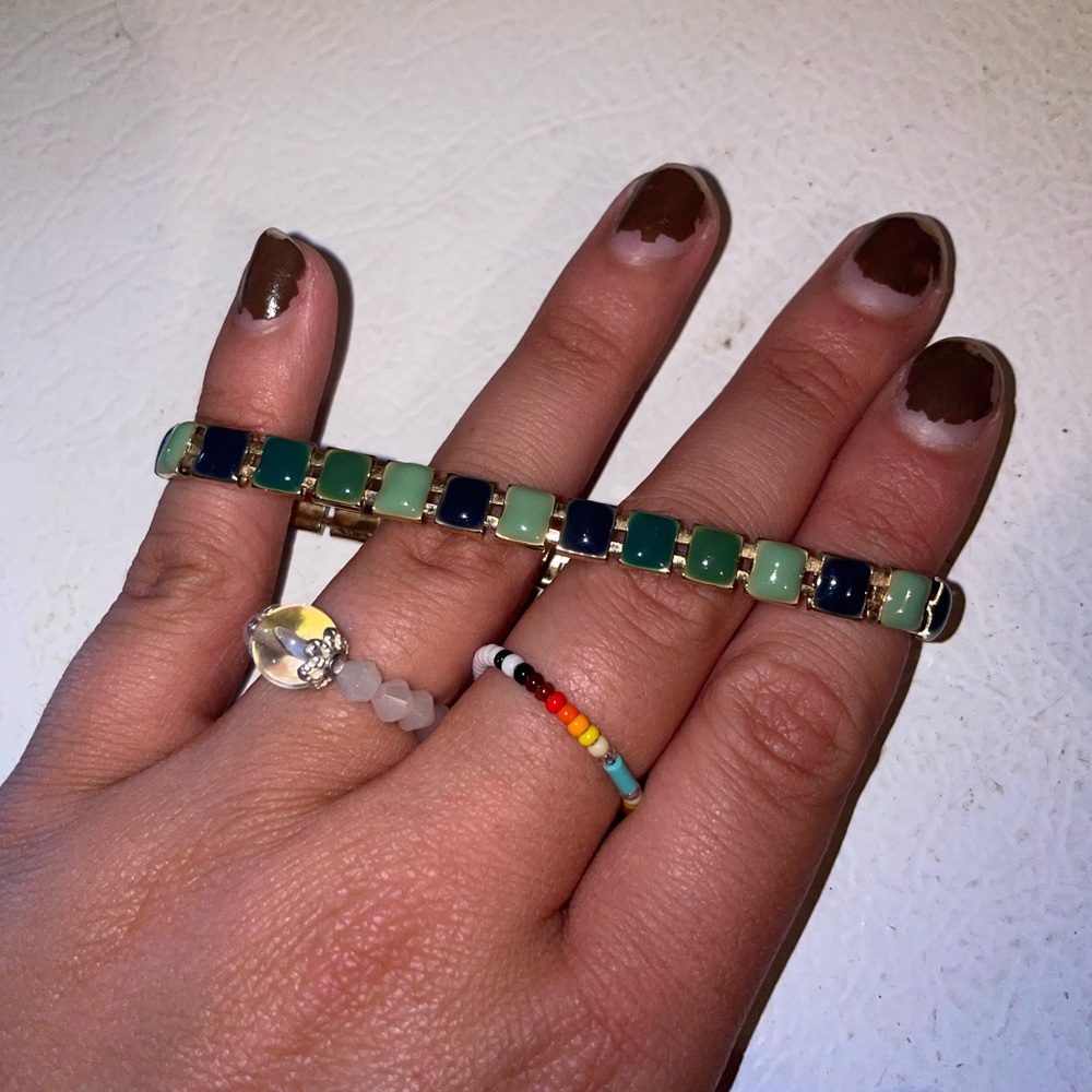 Green and blue stoned bracelet